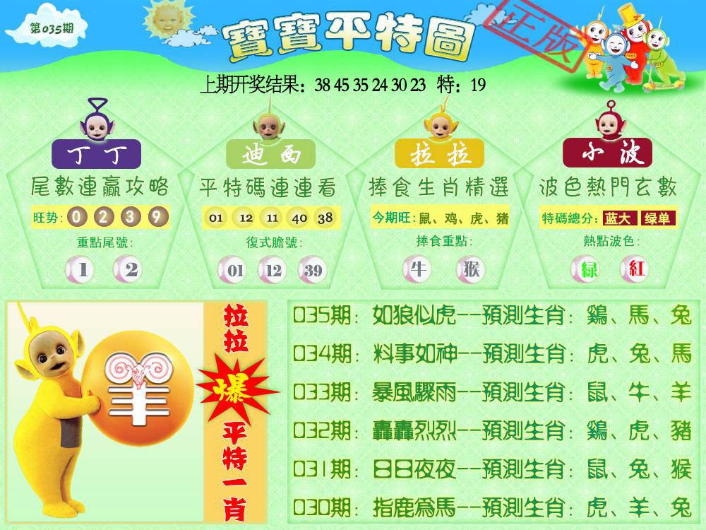 035期天线宝宝平特图[图]