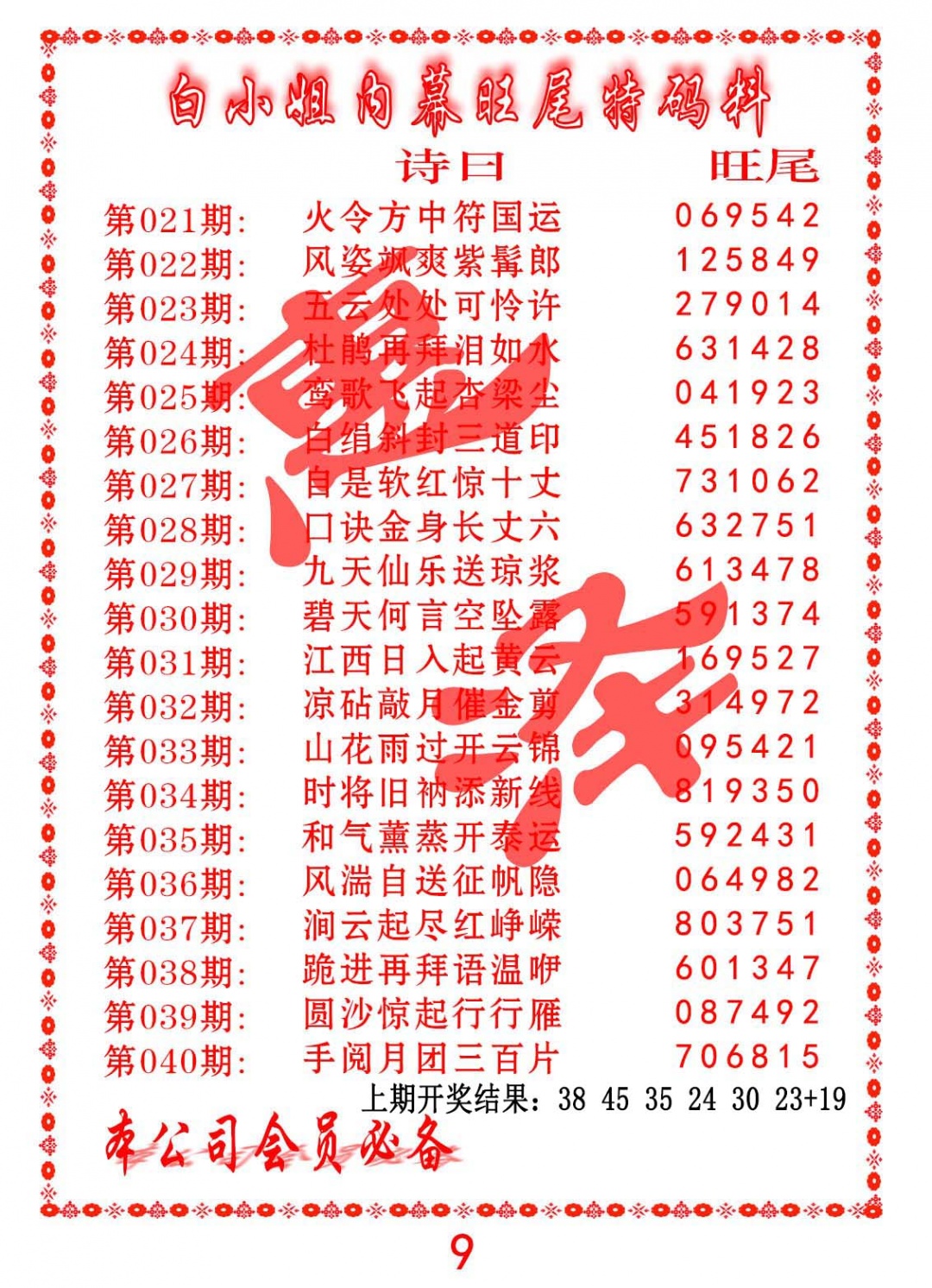 035期内幕旺尾特码料[图]