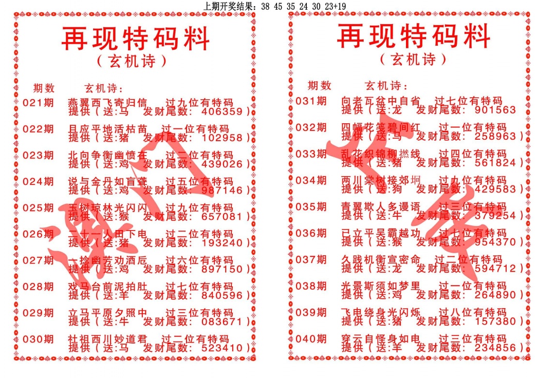 035期再现特码料[图]