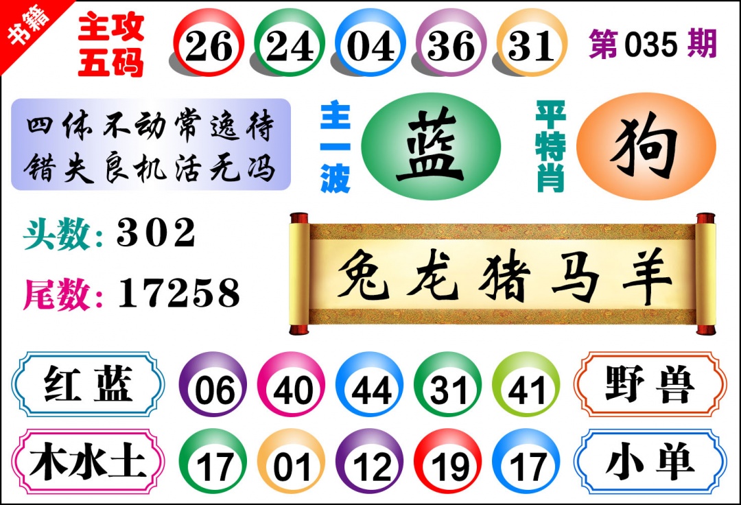 035期澳门主攻五码[图]