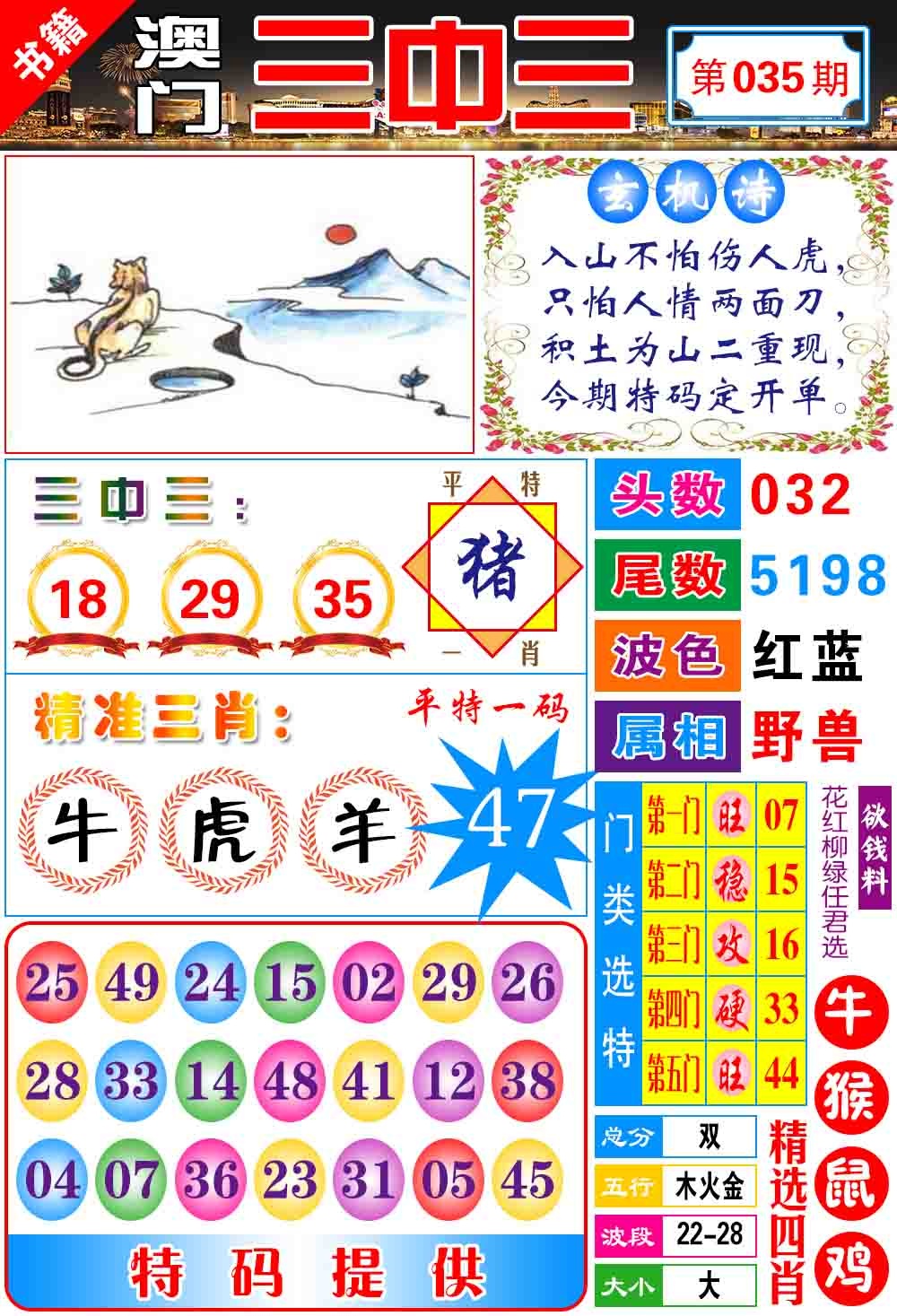 035期澳门宝典三中三[图]