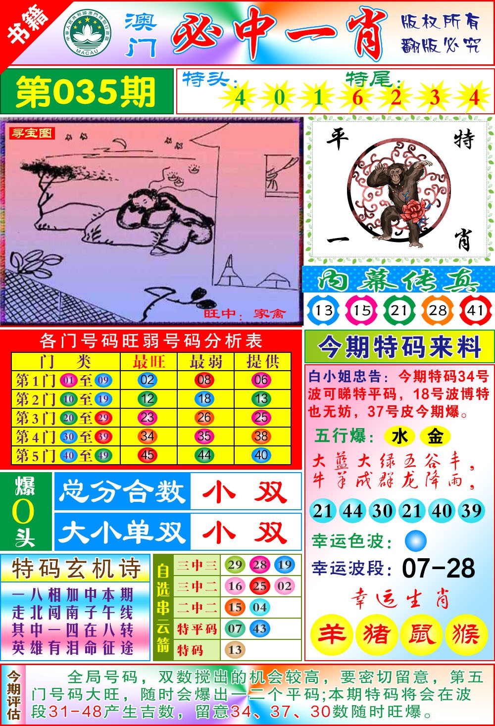 035期澳门玄机一特[图]
