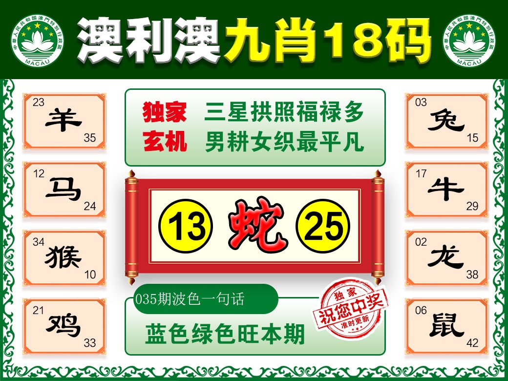 035期澳利澳九肖[图]