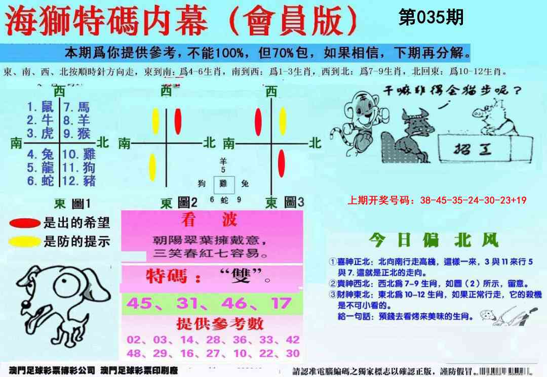035期另版海狮特码内幕报[图]