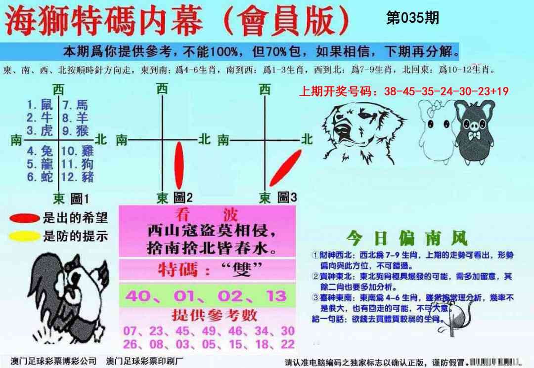 035期海狮特码会员报[图]