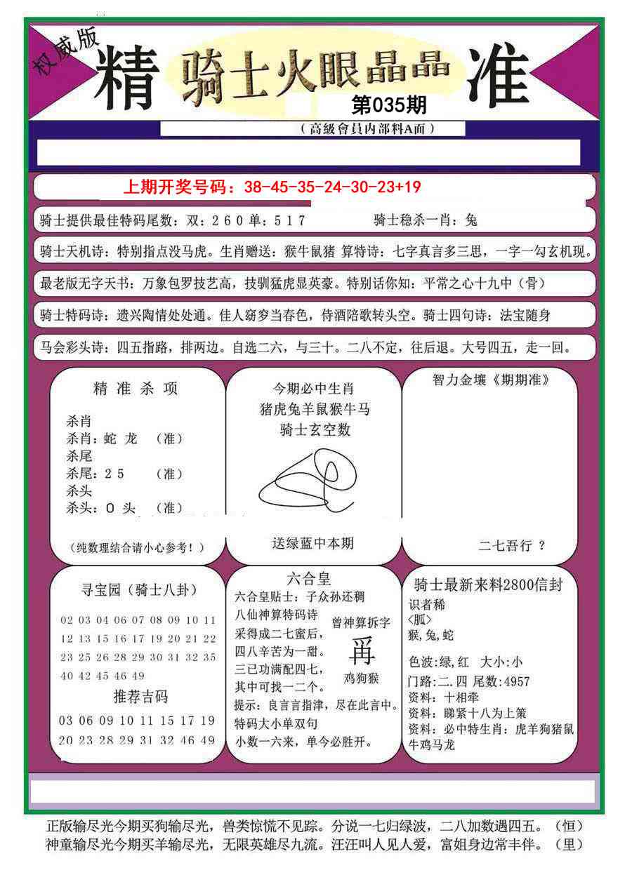 035期骑士火眼晶晶（正）[图]