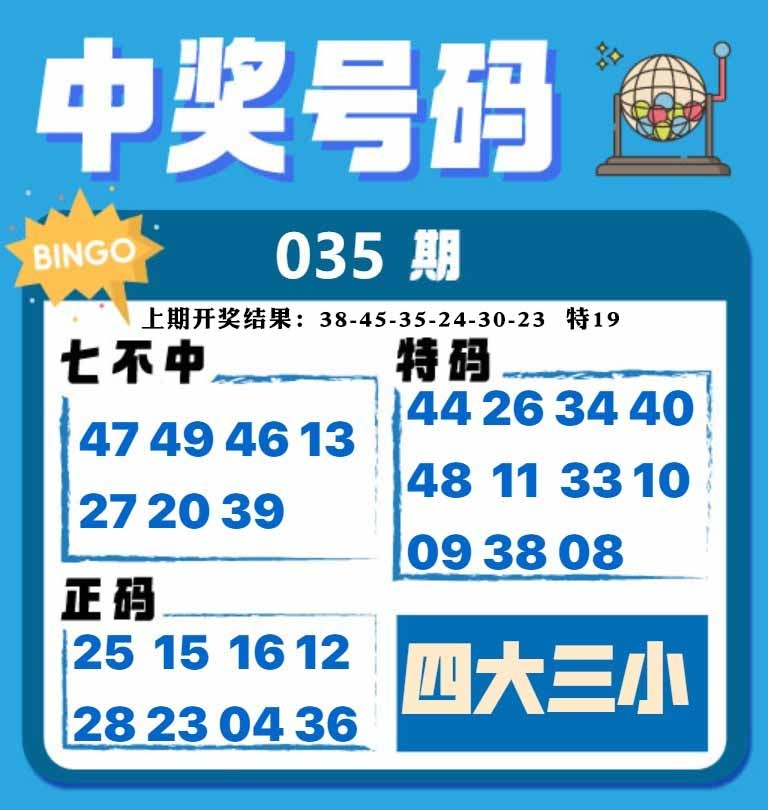 035期中奖号码[图]